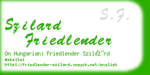 szilard friedlender business card